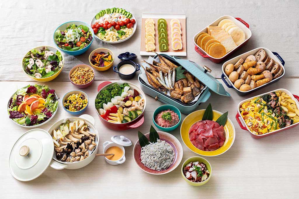 千葉県産の食材をふんだんに使用したカラフル朝食です。